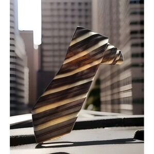 Paul Smith Brown Conservative Repp Silk Neck Tie 1688